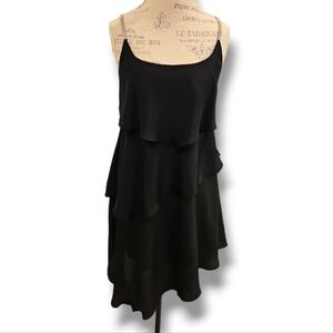 ABS By Allen Swartz Black Asymmetrical Ruffle Dress - Size 6